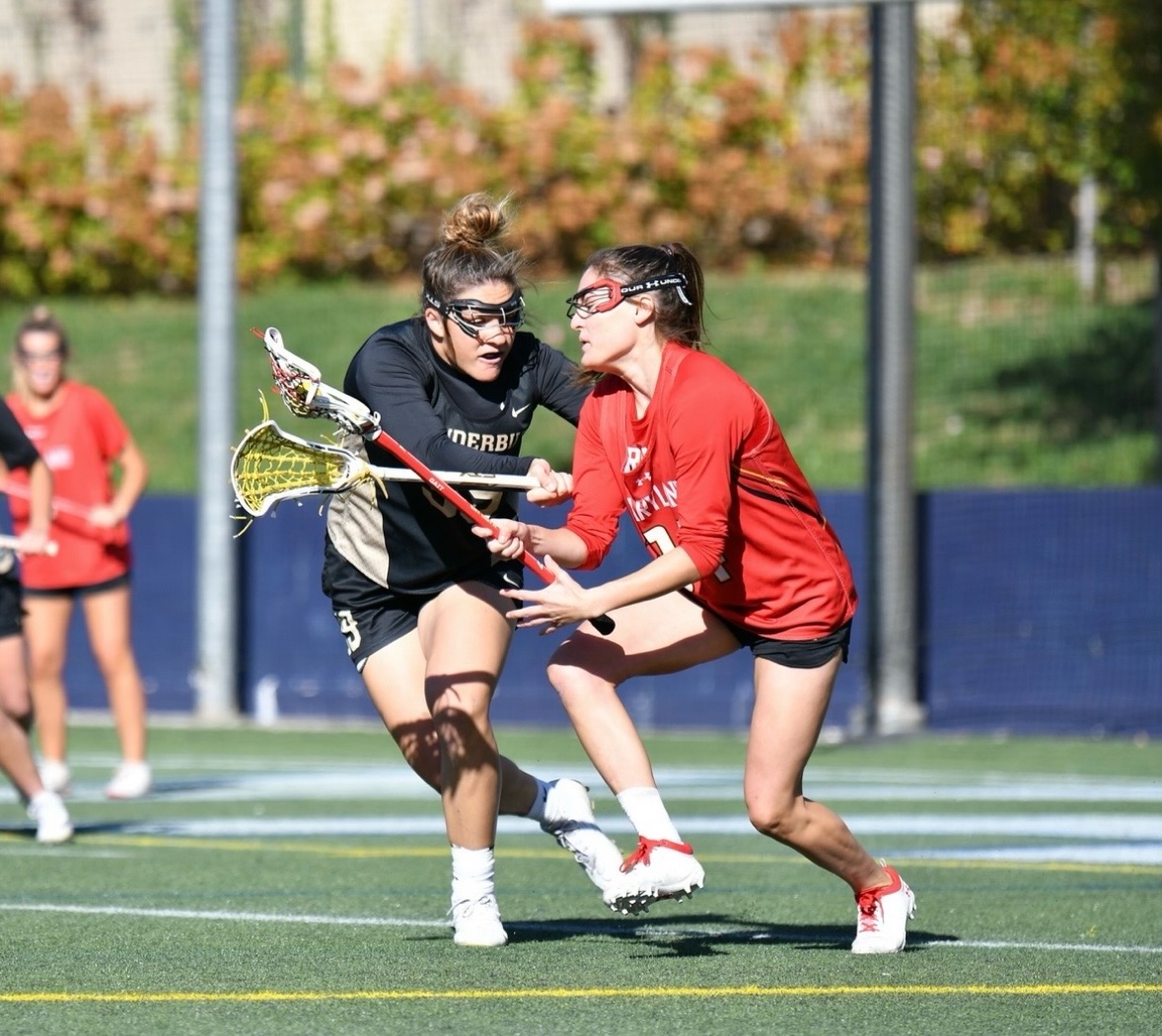 Female athlete playing lacrosse