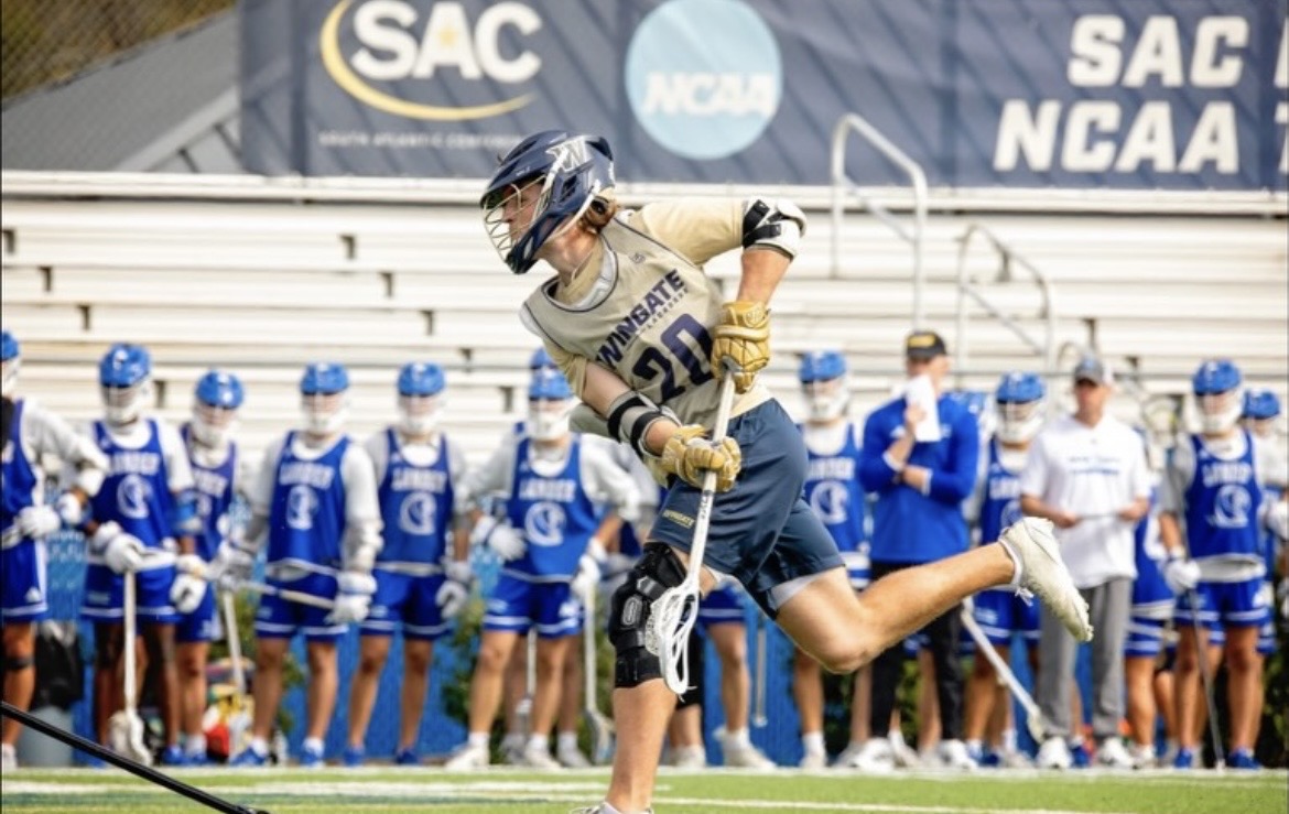 Female athlete playing lacrosse